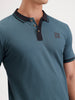 Solid Slim Fit Tipping Collar Polo T-Shirt  | Dark Green