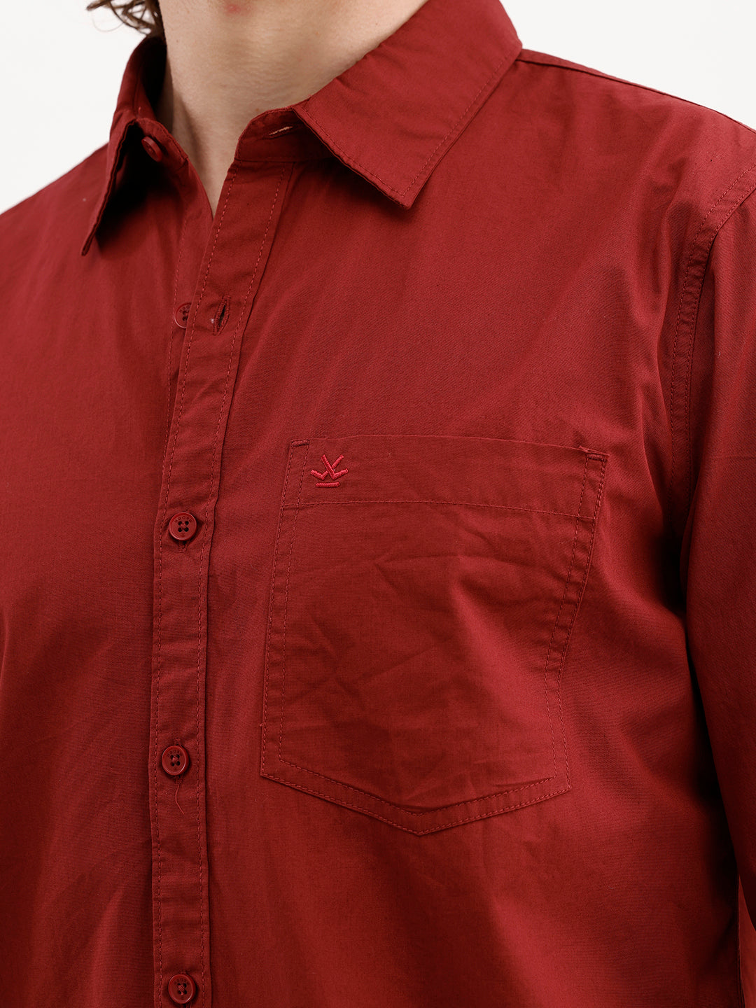 Solid Slim Fit Shirt | Maroon