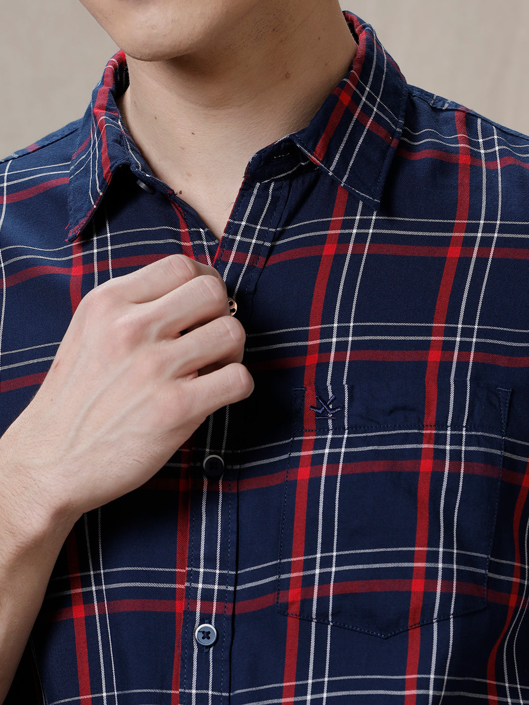 Checkered Cotton Blend Shirt