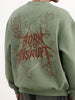 Oversized Puffer Back Printed Sweatshirt | Green | WSS02FSOS7033S
