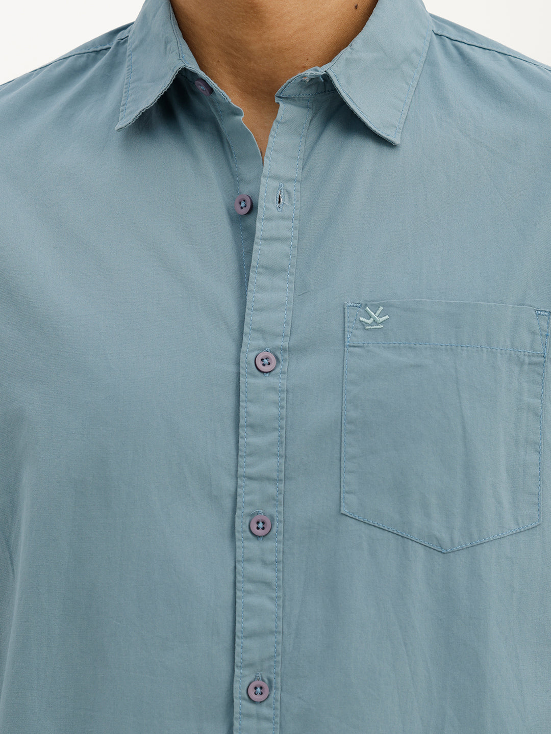Solid Slim Fit Full Sleeve Shirt | Dark Blue