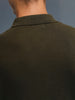 Textured Men's Casual Slim Fit Polo T-Shirt | Olive
