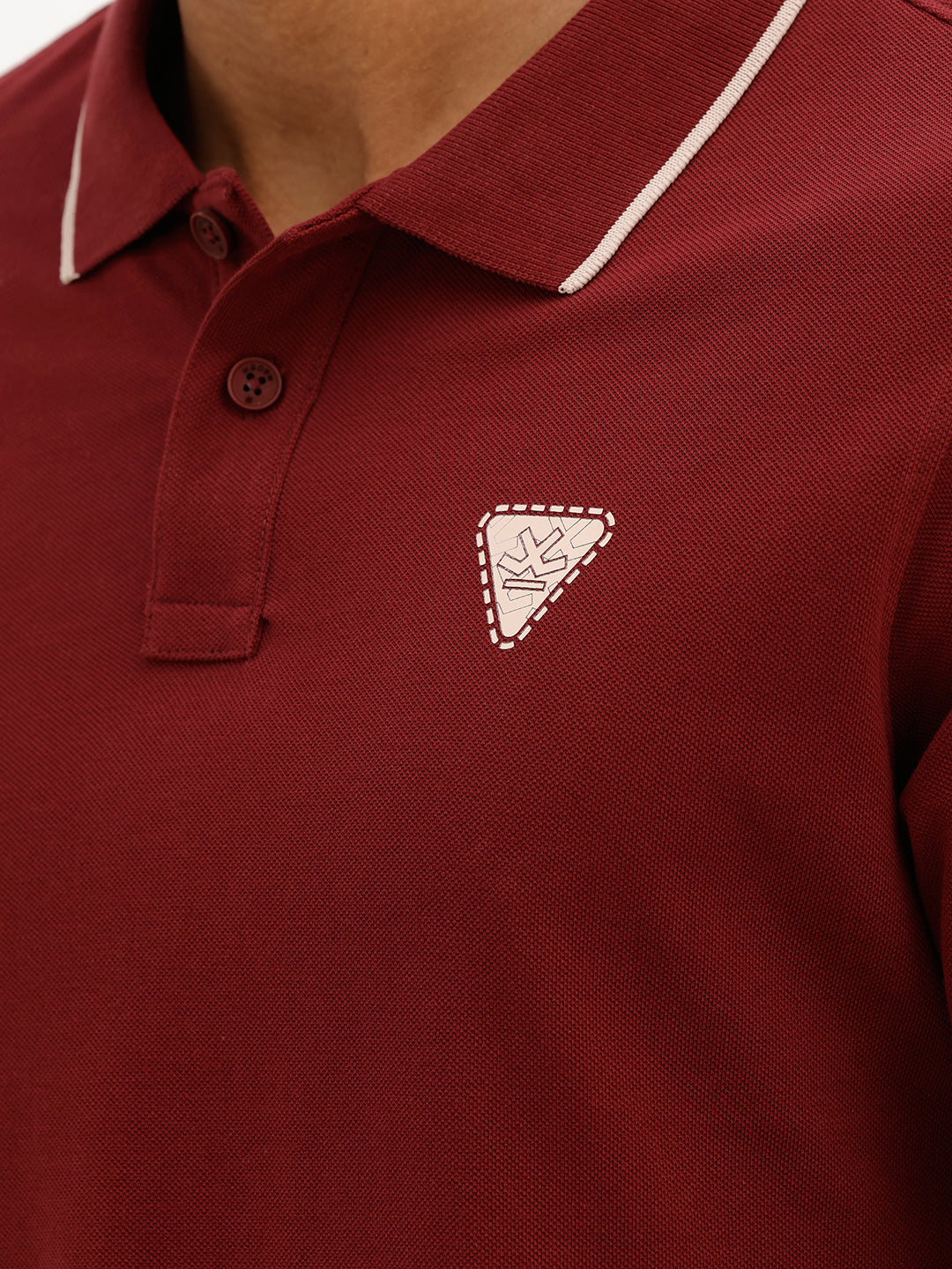 Slim Fit Tipping Collar Polo T-Shirt | Maroon