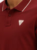 Slim Fit Tipping Collar Polo T-Shirt | Maroon