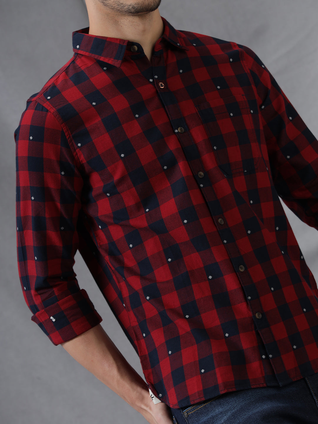 Striking Red Woven Shirt