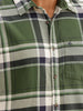 Regular Fit Checkered Full Sleeve Shirt | Olive