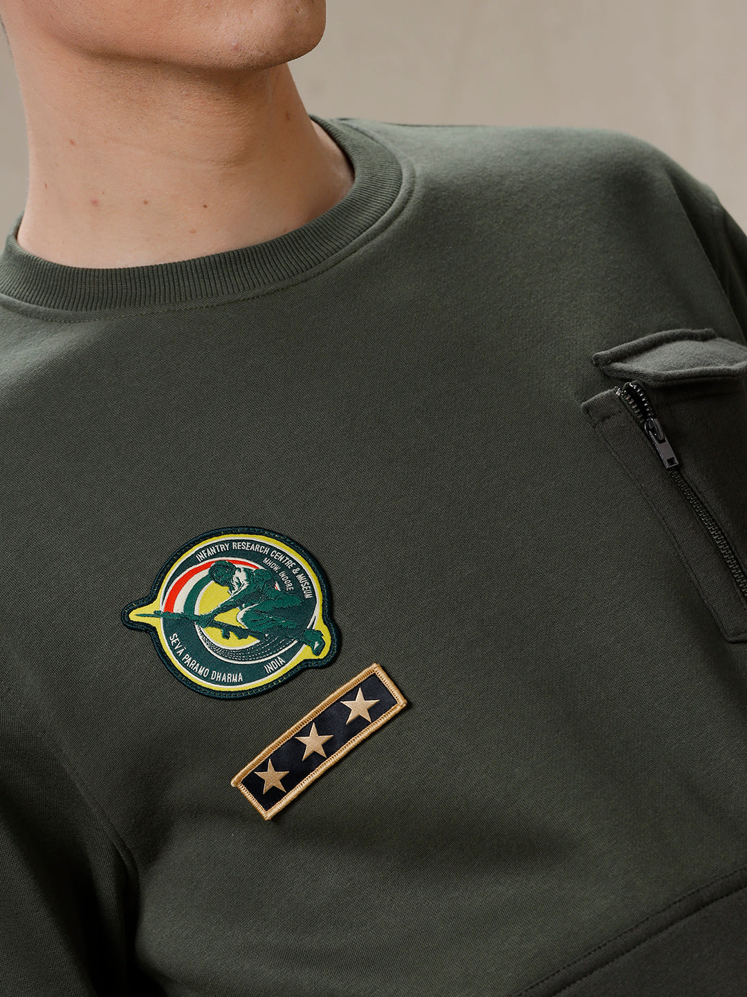 Indian Infantry By A47 Olive Sweatshirt