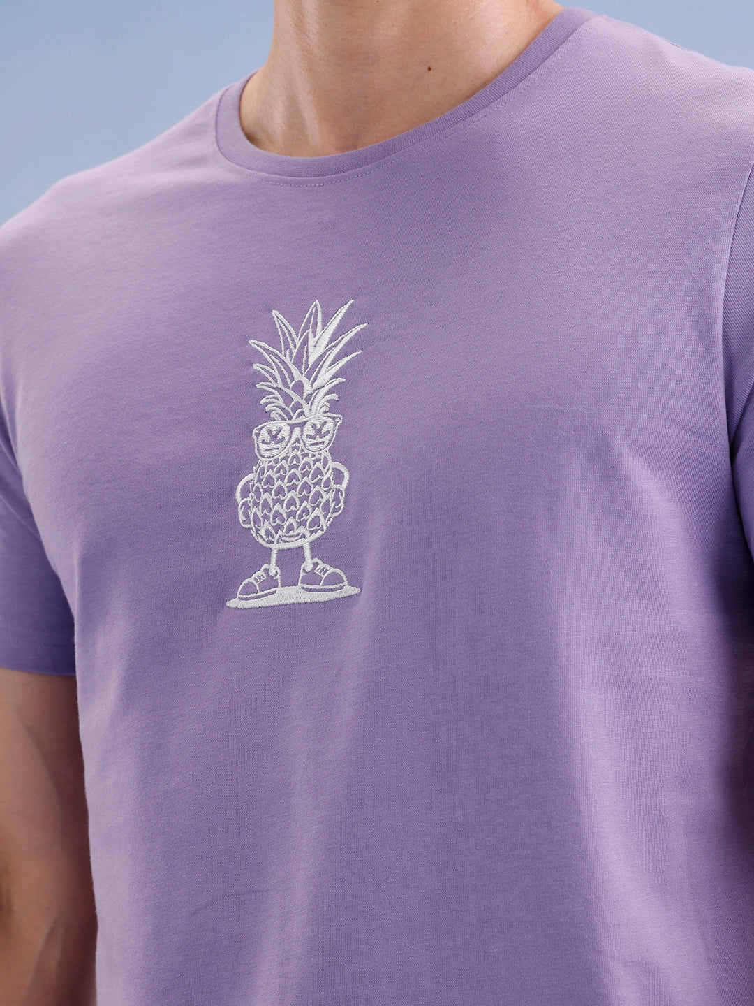 Slim Fit Classic Embroidered T-Shirt  | Purple