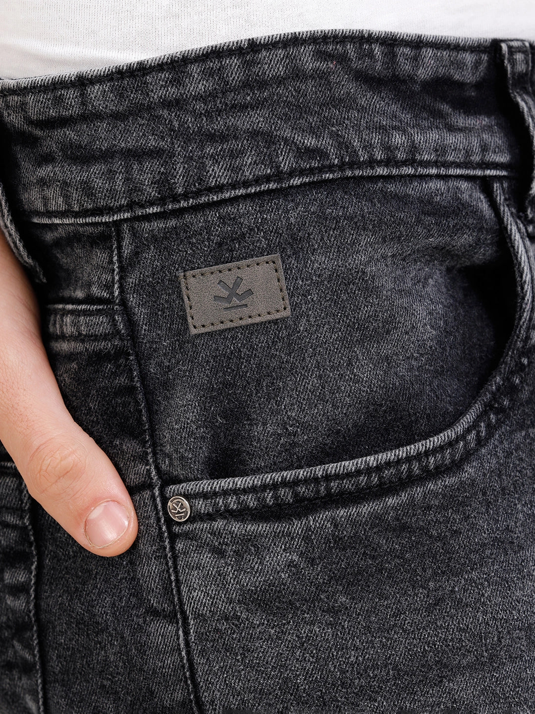 Skinny Crop Mild Wash Jeans I Grey