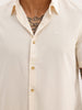 Solid Slim Fit Half Sleeves Shirt | Beige