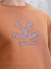 Paisley Puff Print Brushed Fleece Slim Fit Sweatshirt | Rust