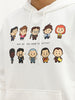 Oversized 'The Office' Inspired Printed Hooded Sweatshirt | Grey