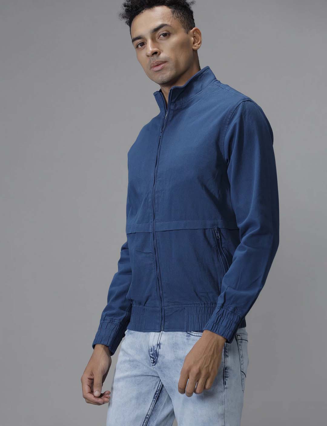 Blue Sway High Neck Jacket