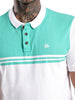 Teal on White Colourblocked Polo