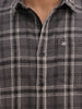 Slim Fit Checkered Full Sleeve Shirt | Dark Grey