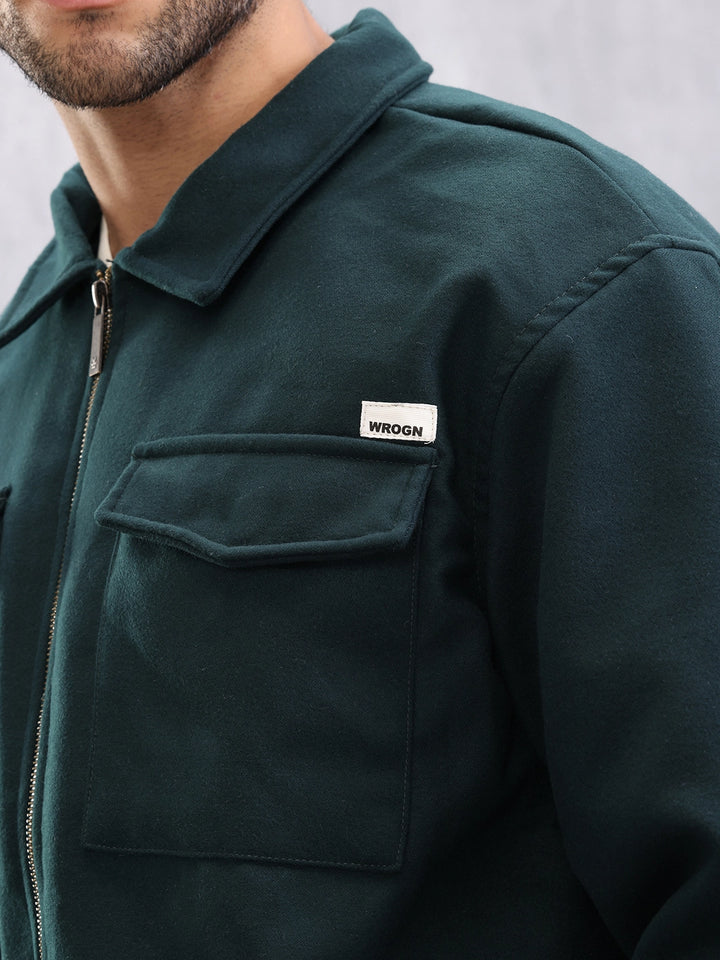 Effortless Layering Utility Oversized Fit Jacket | Dark Green