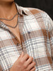 Checkered Cotton Slub Shirt | Brown