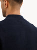 Regular Fit Textured Quater Zipper Sweater | Blue