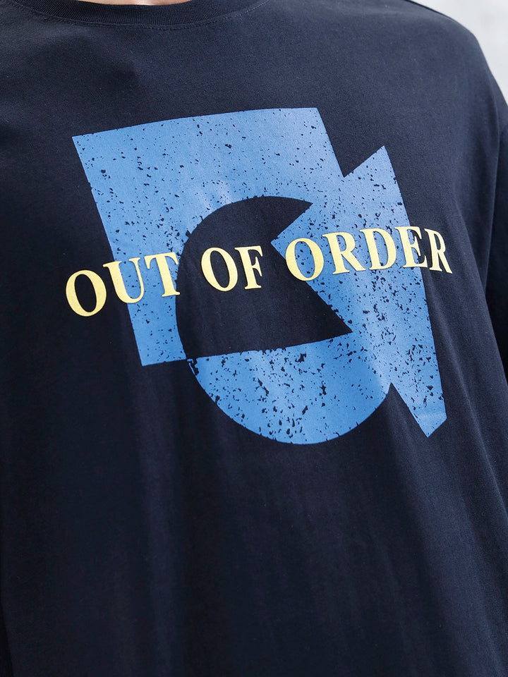 Wrogn Distressed Effect Printed Graphic Tee For Men's | Black