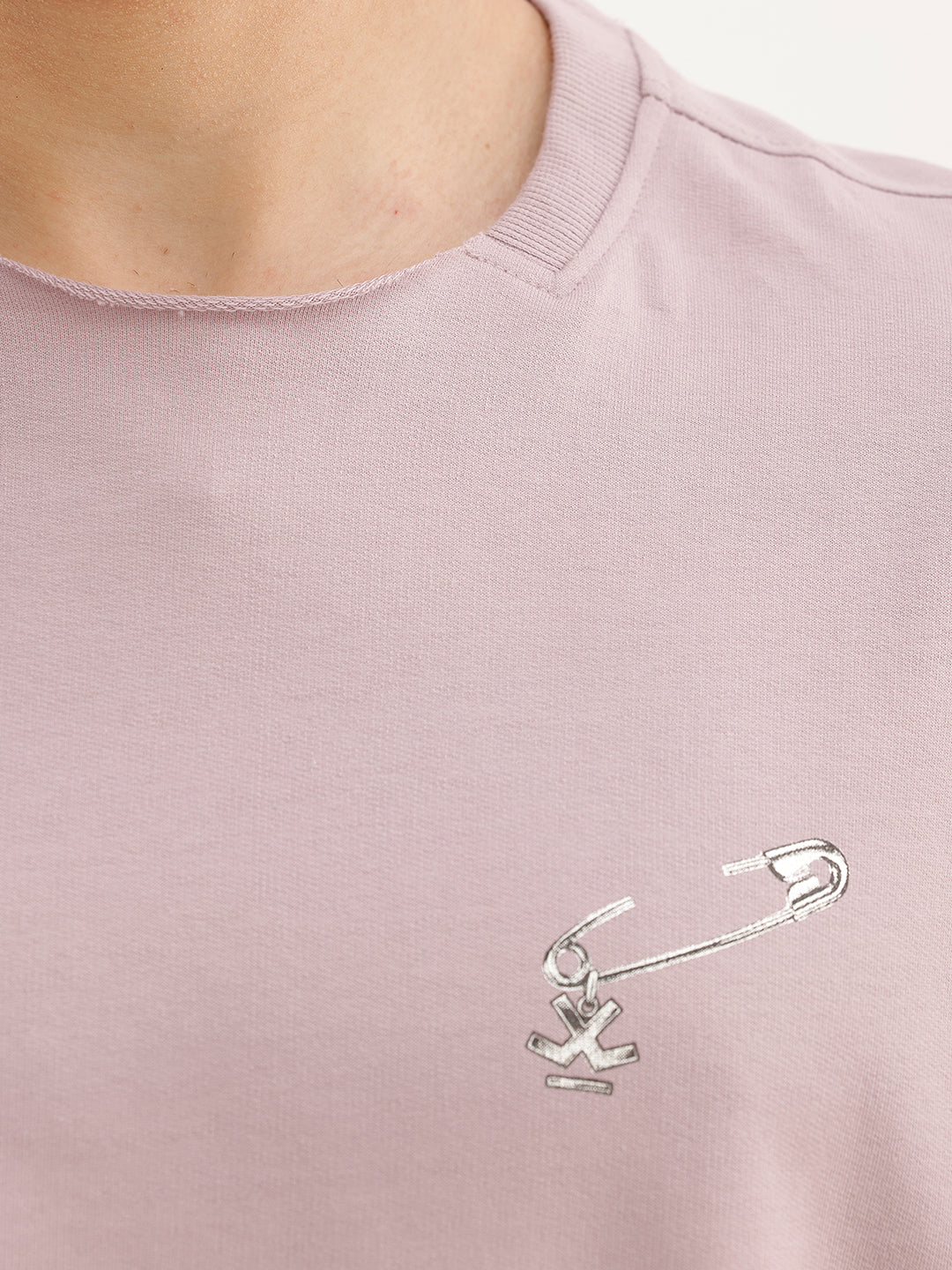 Oversized Fit Placement Printed T-Shirt | Pink | WTS02HSOS1056S