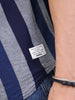 Textured Striped Cotton Shirt | Blue