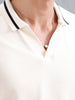 Oversized Polo T-Shirt With Contrast Trim Details | Beige