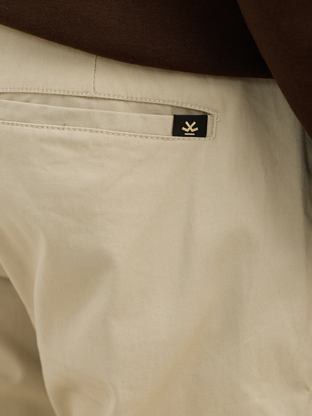 Solid Straight Fit Cargo Trouser | Beige