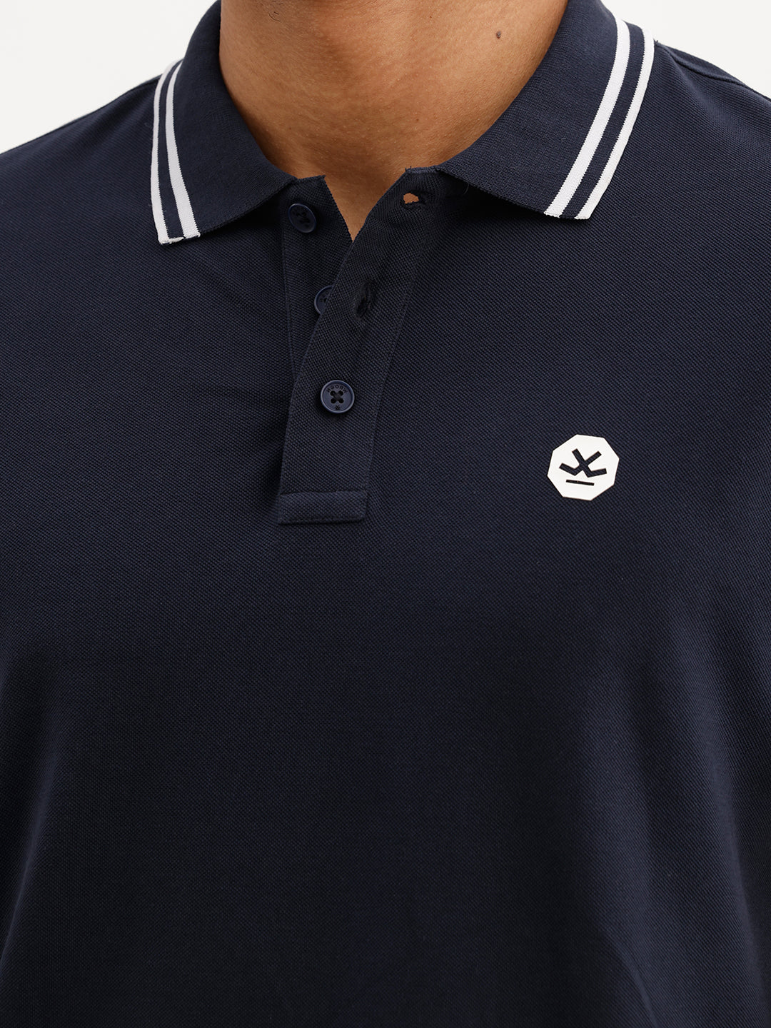 Slim Fit Tipping Collar Polo T-Shirt | Navy Blue | WWTS280F