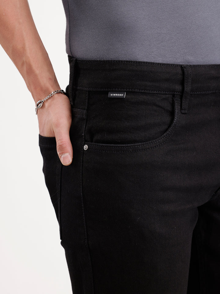 Solid Skinny Crop Denim Jeans | Black