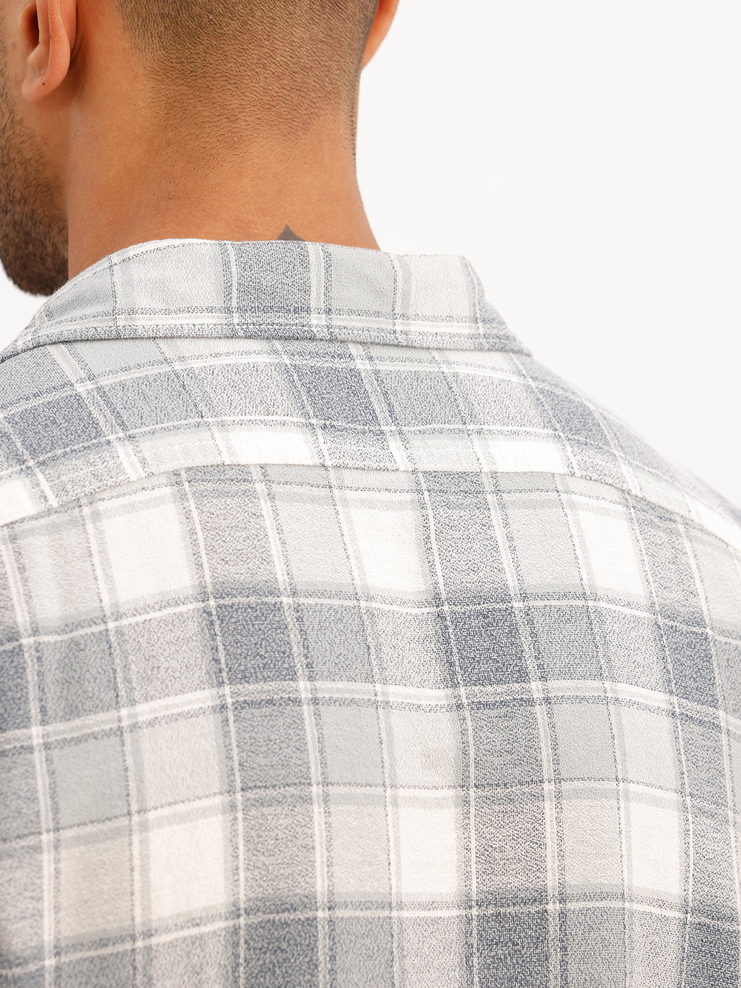 Slim Fit Checkered Full Sleeve Shirt | Blue