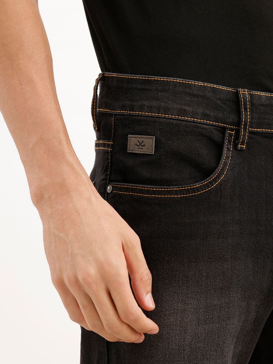 Faded Slim Fit Denim Jeans | Black