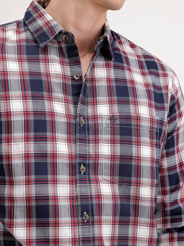 Regular Fit Checkered Shirt | Blue