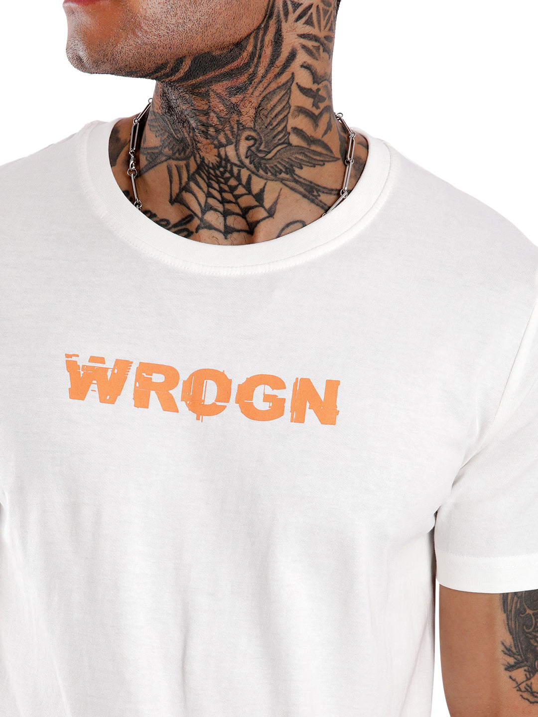 Basic White Slim Fit Wrogn T-Shirt