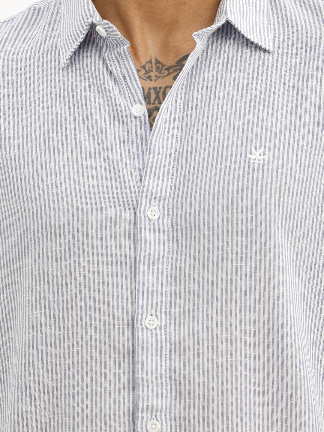 Classic Slim Fit Striped Shirt | Blue