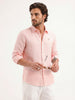 Solid 100% Linen Slim Fit Shirt | Pink