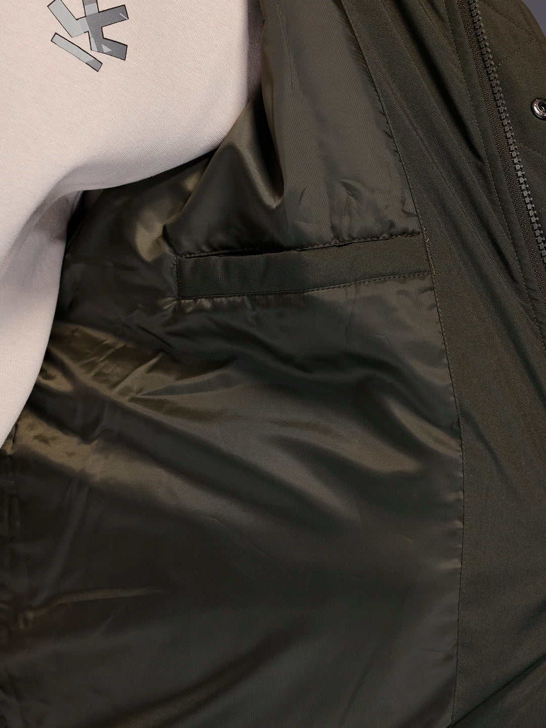 Olive Block Sherpa-Panel Jacket | Beige