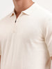 Slim Fit Flat Knit Polo T-Shirt | Beige