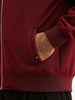 Solid Slim Fit Zipper Jacket | Wine