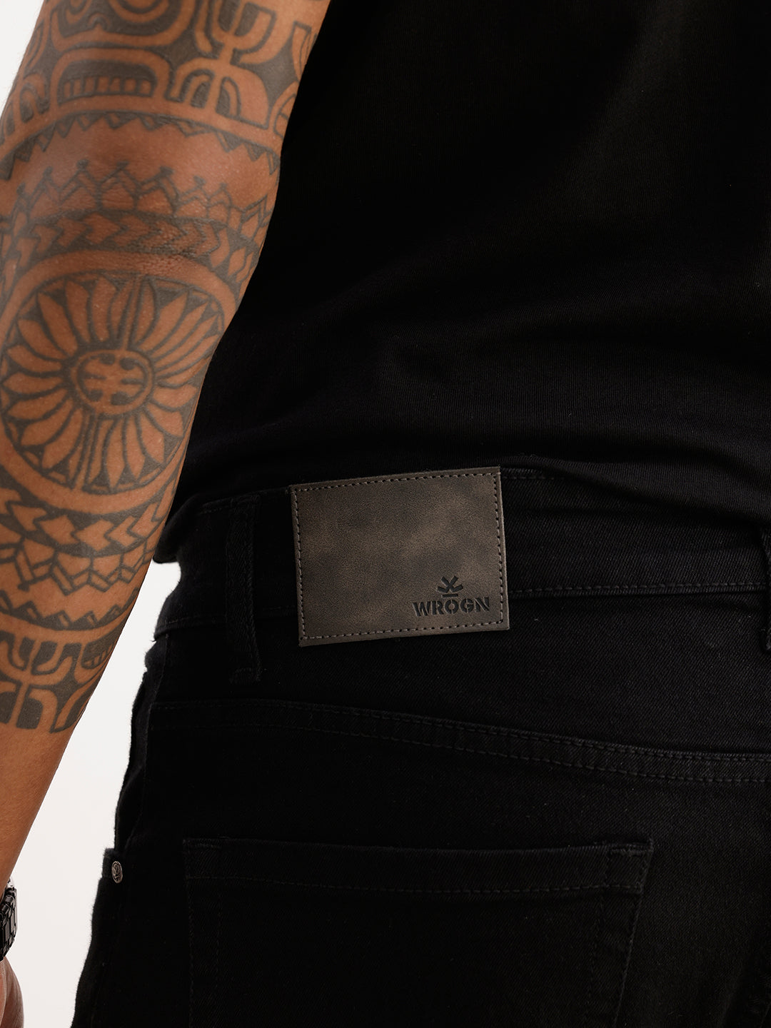 Solid Skinny Fit Denim Jeans | Black