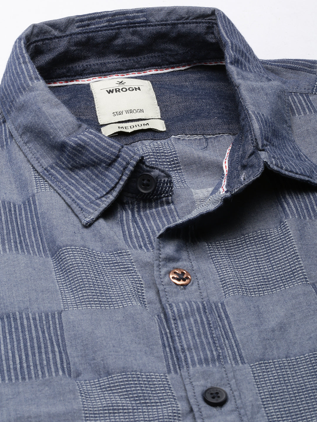 Checked Patch Abstract Shirt