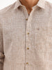 Regular Fit Checkered AOP Shirt | Brown