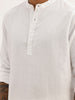 Textured Slim Fit Mandrin Collar Shirt | White
