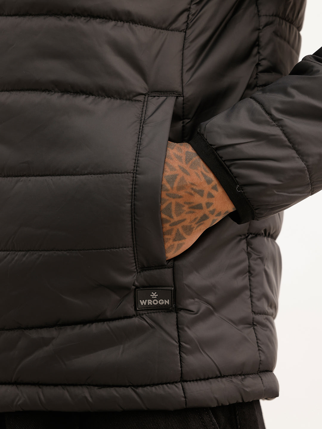 Solid Regular Fit Jacket | Black