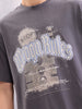 Retro Graphic Printed Oversized Fit T-shirt | Dark Grey