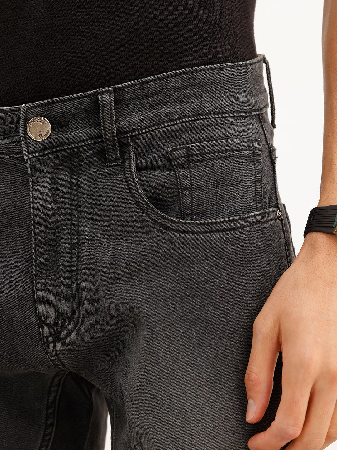 Faded Slim Fit Denim Jeans | Black