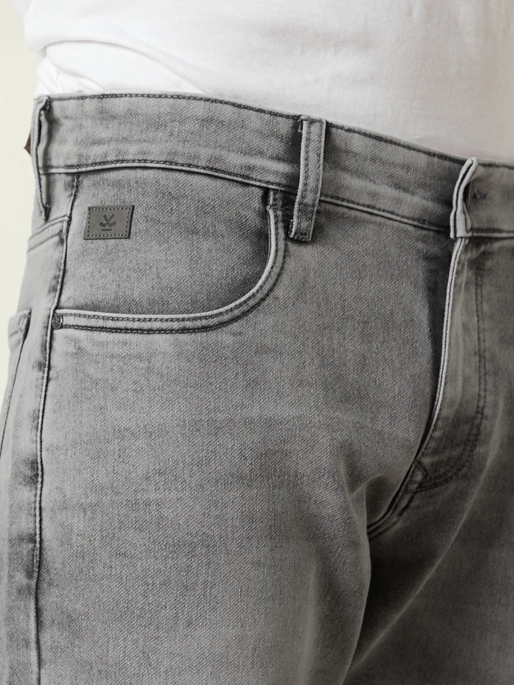 Washed Straight Fit Jeans | Grey