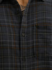 Classic Slim Fit Checkered Shirt | Dark Grey