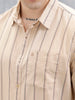Wrogn Men’S Regular Fit Striped Shirt | Khaki