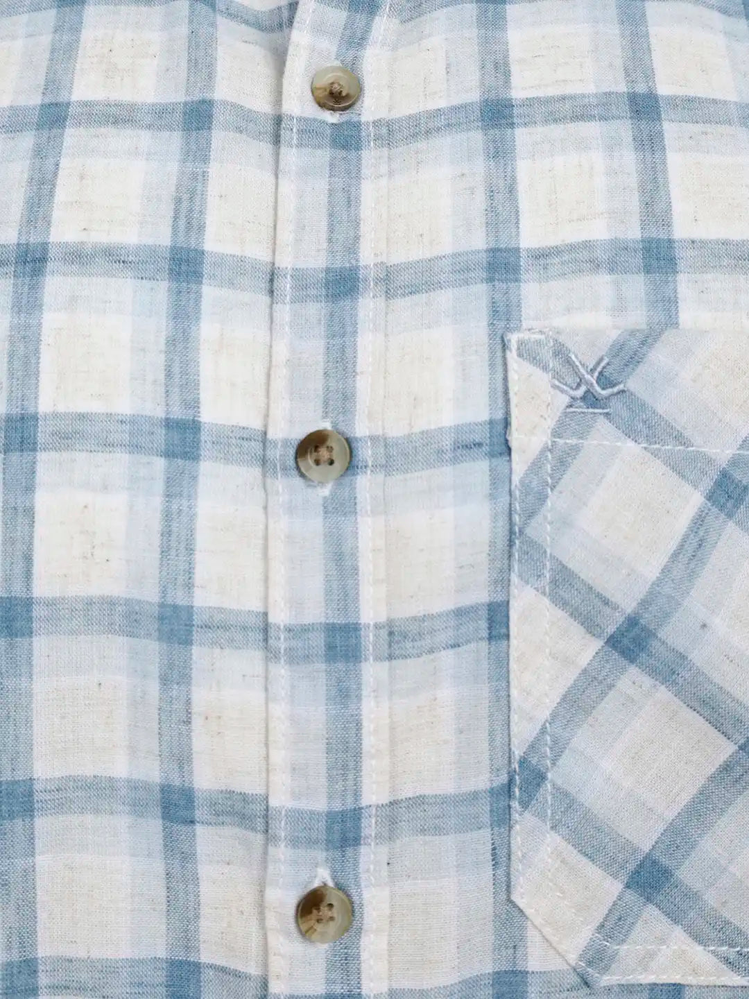 Classic Slim Fit Checkered Shirt | Blue
