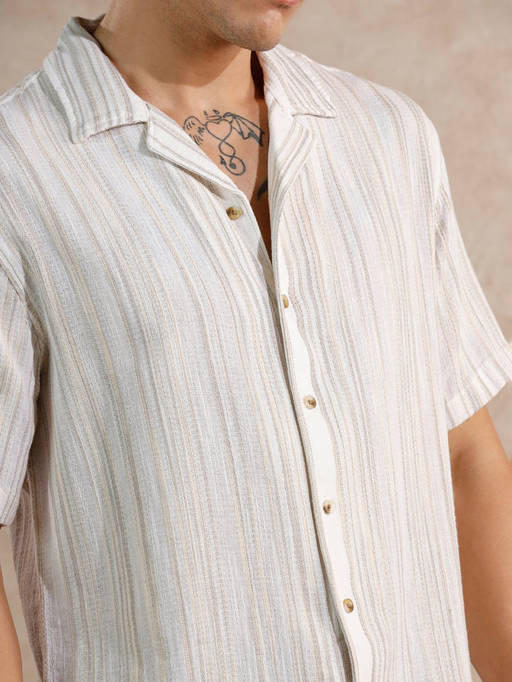 Space Dyed Yarn Shirt | Off White